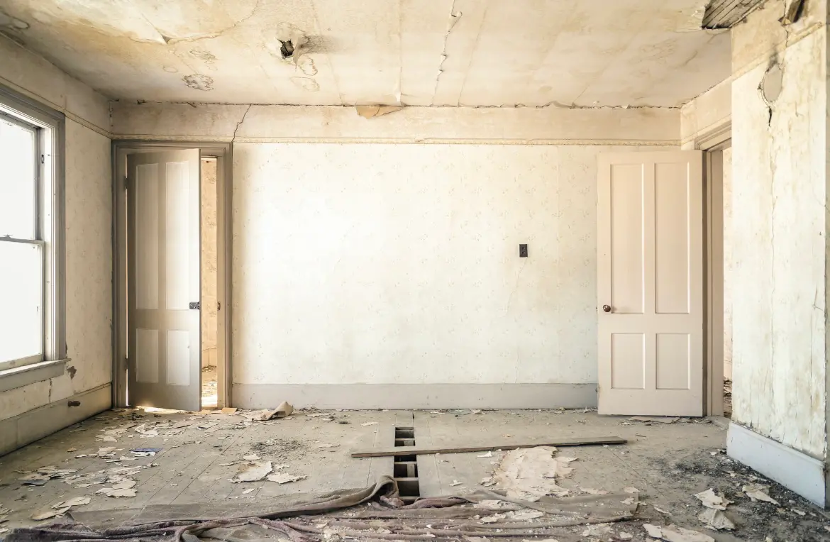 Waste disposal crew managing a cleanout project in Meridian Village